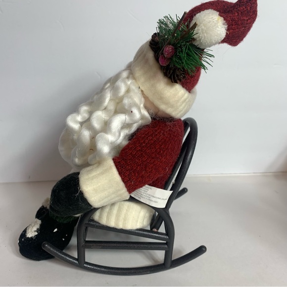 Vintage Santa in rocking chair decoration. Approx. 11”H Santa in cute red outfit - Picture 3 of 13